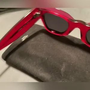 NWOT authentic  Celine maroon lucite frame sunglasses CELINE EYEWEAR Triomphe oversized round-frame acetate  main image 4